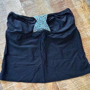 Black Swim Tankini with Blue Pattern